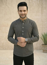 Men Striped Thread Work Kurta