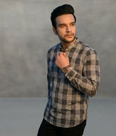 Checked Thread Work Pathani Cotton Kurta