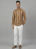 Men Yoke Design Patchwork Handloom Kurta