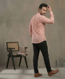 Men Geometric Thread Work Handloom Kurta