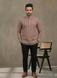 Men Checked Mirror Work Handloom Kurta
