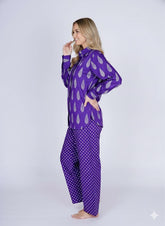 Women Printed Cord Set Navy Blue-2030