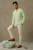 Men Lime Green Kurta