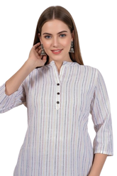 Combo of 2 WHITE And YELLOW Cotton Flax Women Top