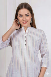 WOMEN WHITE LINING TOP