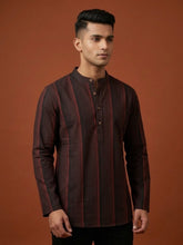Men's Short Maroon Cotton Kurta