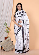Bagru Block Print Cotton mulmul Sarees With Running White HS-5044