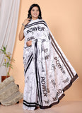 Bagru Block Print Cotton mulmul Sarees With Running White HS-5044