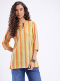 Women Striped Cotton Top Multy Color