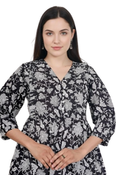 Combo of 2 BLACK And PINK Cotton Flax Women Top