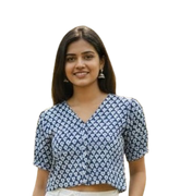 Combo of 2 BEIGE And BLUE Cotton Flax Women Top