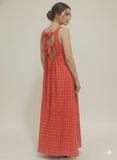 WOMEN SLEEVE LESS KURTI RED COLOR