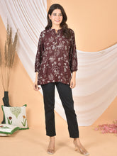 Women Brown printed Top T-04