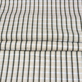 Beige Black Checks Cotton Handloom Fabric