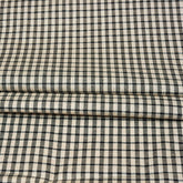 Beige Black Small Checks Cotton Handloom Fabric