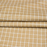 Beige White Twill Cotton Handloom Fabric