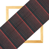 Black Red Stripe Handloom Cotton Fabric