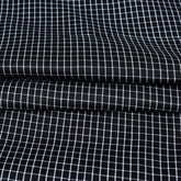 Black White Small Checks Cotton Handloom Fabric