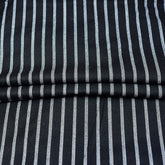 BLACK WHITE STRIPE COTTON HANDLOOM FABRIC
