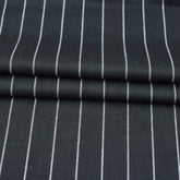 Black White Stripe Handloom Cotton Fabric