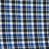 Blue Black and White Checks Cotton Handloom Fabric