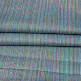 Blue Green Texture Cotton Handloom Fabric