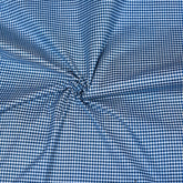 Blue White Small Checks Cotton Handloom Fabric