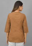 Women Mandarin Collar Cotton Top