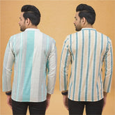 Combo of 2 Men Stripe Cotton Handloom Kurta