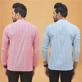 Combo of 2 Men Stripe Cotton Handloom Kurta