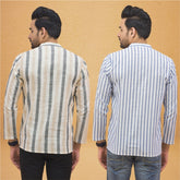 Combo of 2 Men Stripe Cotton Handloom Kurta