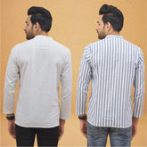Combo of 2 Men Stripe Cotton Handloom Kurta