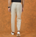 Cream-Solid-Cotton-Handloom-Men-Pant
