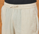 Cream-Solid-Cotton-Handloom-Men-Pant
