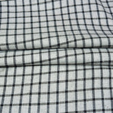 Gray Black Checks Cotton Handloom Fabric
