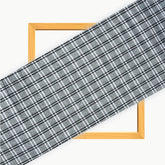 Gray Black Triple Line Checks Cotton Handloom Fabric