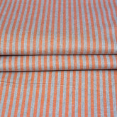 Gray Peach Stripe Cotton Handloom Fabric