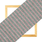 Gray Pink Stripe Handloom Cotton Fabric