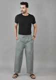 Gray Solid Cotton Handloom Men Pant-15513