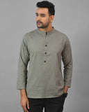 GRAY SOLID COTTON HANDLOOM CORD SET-25083