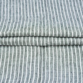 Gray White Stripe Handloom Cotton Fabric