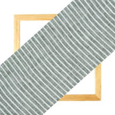 Gray White Stripe Handloom Cotton Fabric