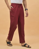 Maroon-Solid-Cotton-Handloom-Men-Pant