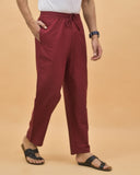 Maroon-Solid-Cotton-Handloom-Men-Pant
