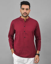 MAROON SOLID COTTON HANDLOOM CORD SET-25076