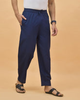 Navy-Blue-Solid-Cotton-Handloom-Men-Pant