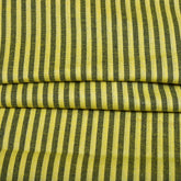 Olive Green Black Stripe Cotton Handloom Fabric