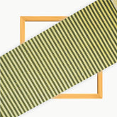 Olive Green Black Stripe Cotton Handloom Fabric
