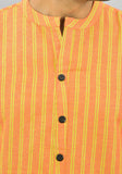 ORANGE YELLOW STRIPE COTTON HANDLOOM CORD SET-25689