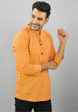 ORANGE YELLOW STRIPE COTTON HANDLOOM CORD SET-25689